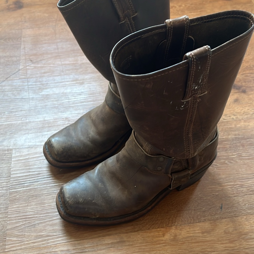 Frye Dark Brown Moto Boots